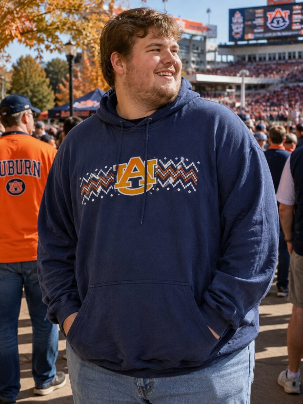 Auburn Tigers Men’s 4XL  Pullover Hoodie AU Logo College Football Sweatshirt *